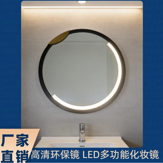 Round LED Bathroom Mirror – Anti-Fog Touch Screen with Dual