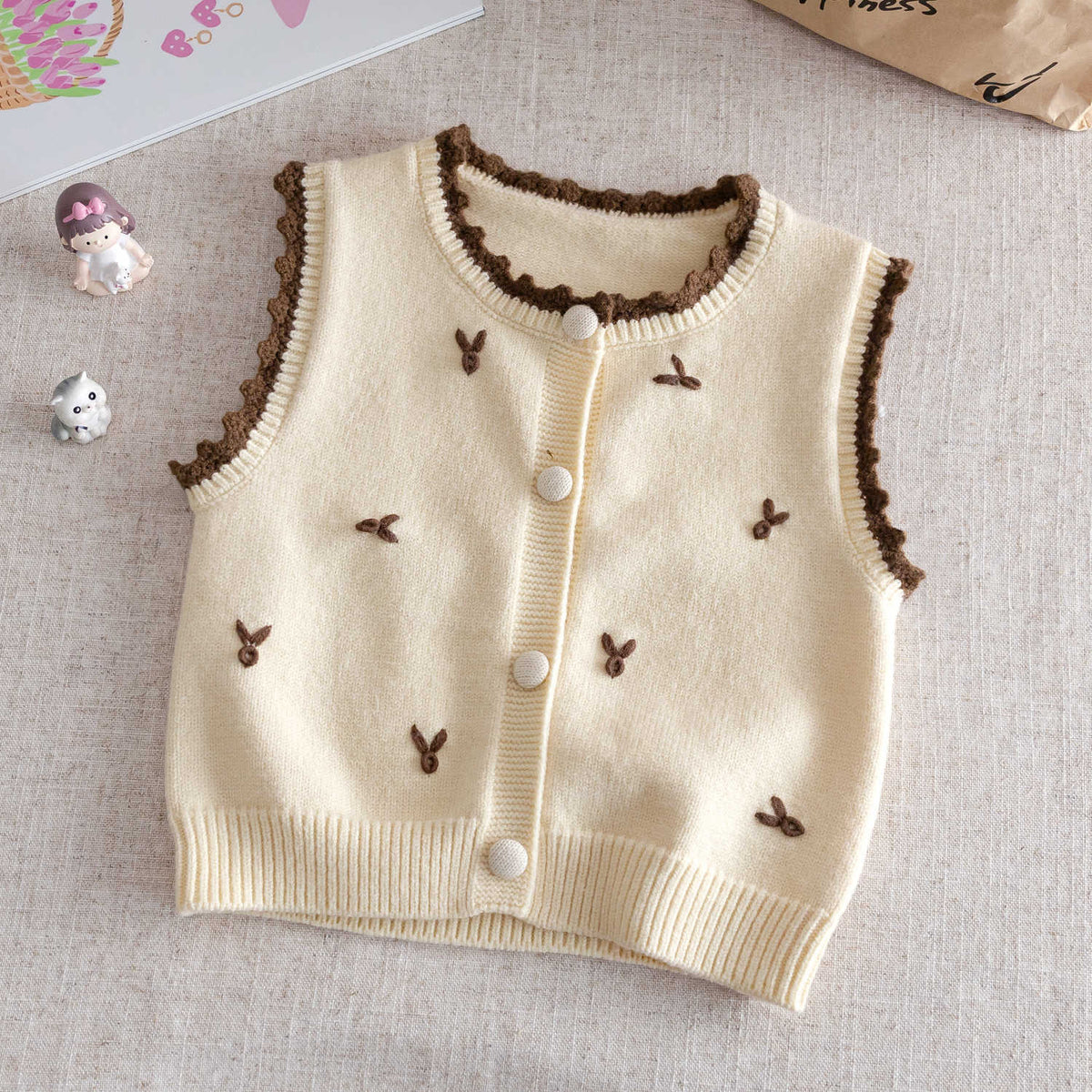 Baby Girls Knitted Vest Outerwear Autumn – Vests – Image 8