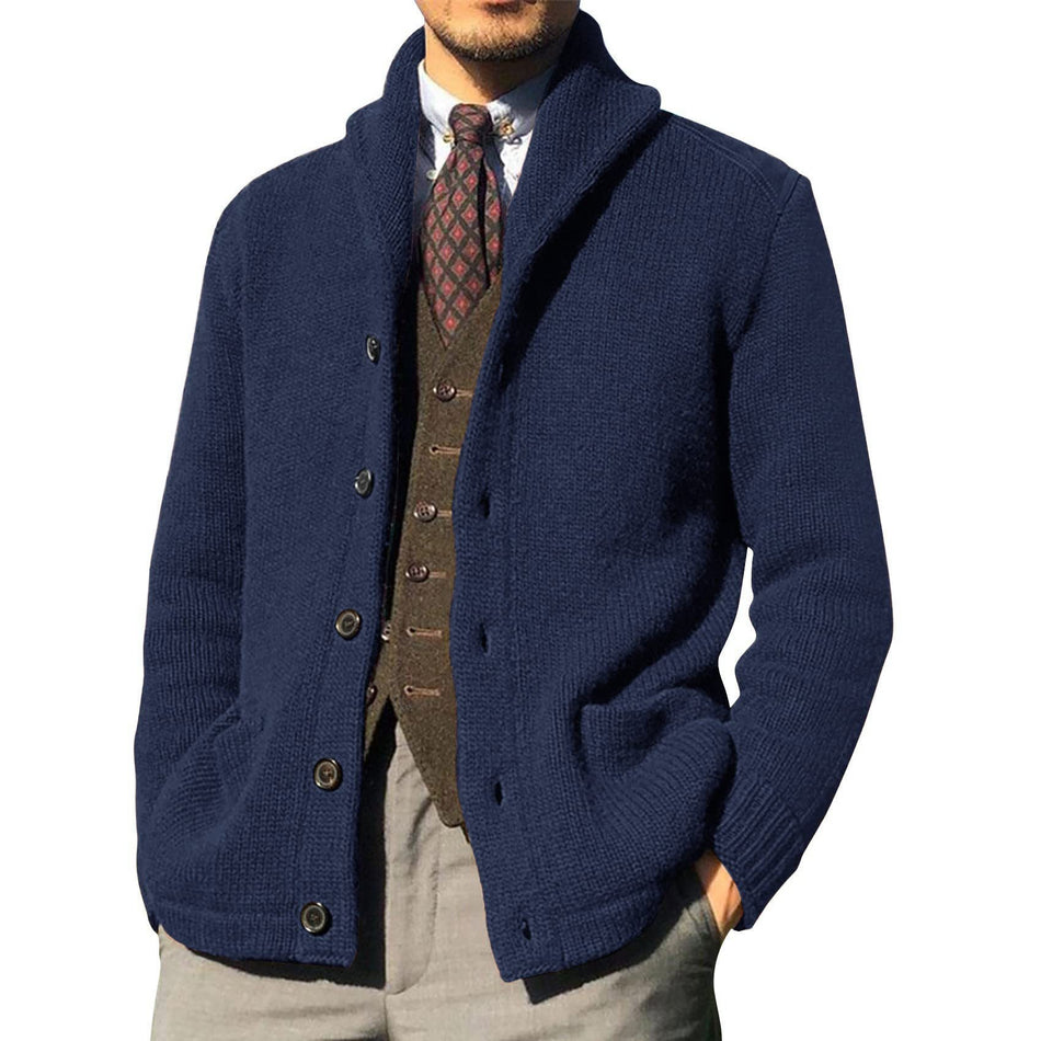 Men’s Autumn/Winter Knit Cardigan – European Style Sweater