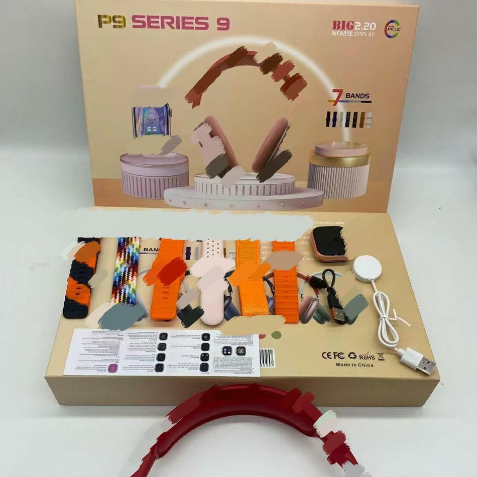 P9/S9 8-in-1 Smartwatch with Earbuds & Straps