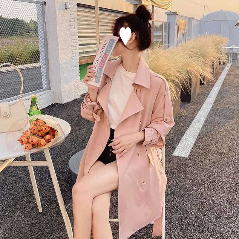 Women’s Pink Trenchcoat Short Coat Spring 2026