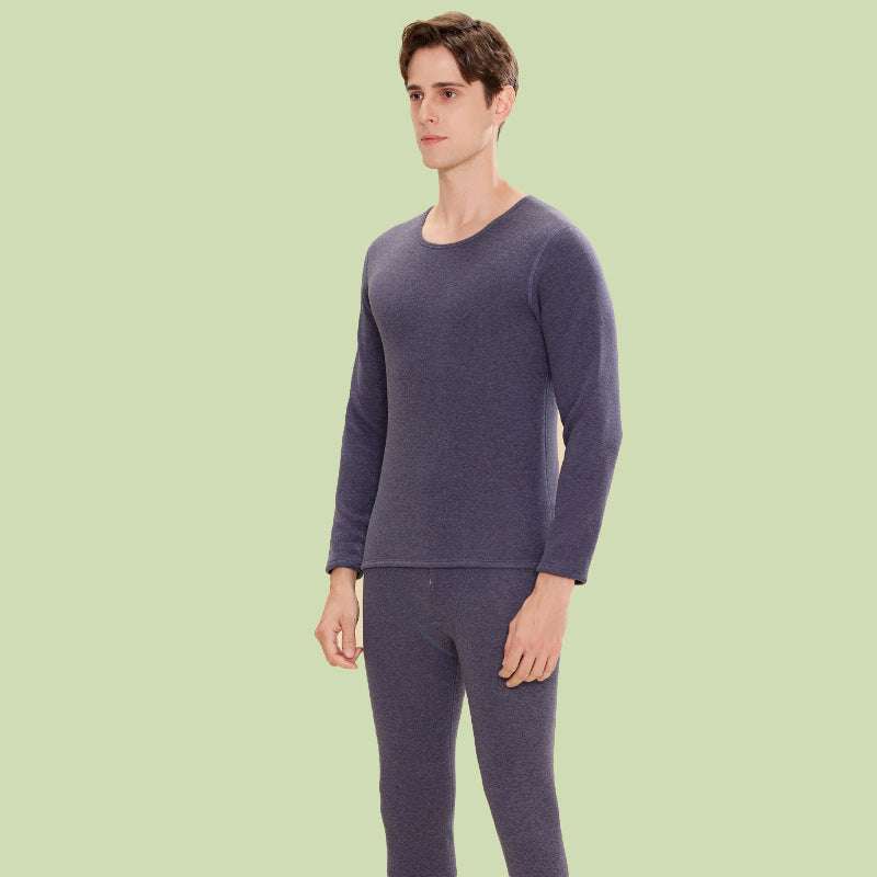 Men’s Thick Velvet Thermal Suit | Fleece-Lined Winter Set