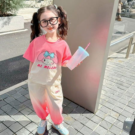 Girls Korean Cartoon Top & Pants Summer Set – Fun Kids Fashion Nepal | Tudoholic