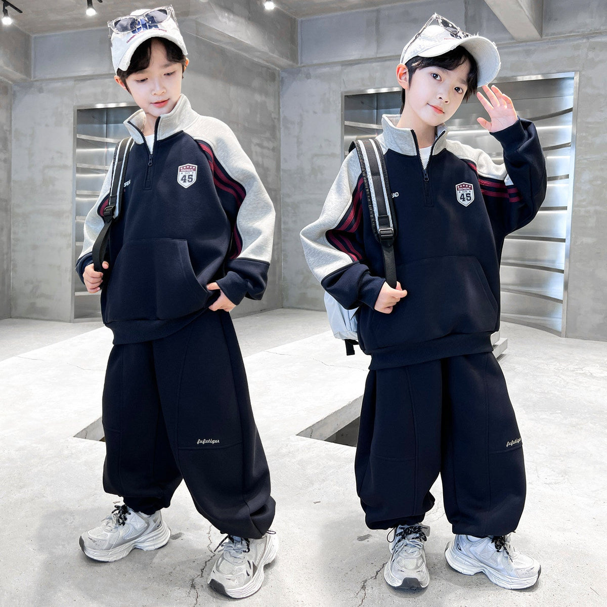 Boys 2026 Spring-Autumn Sports Sweater Two-Piece – Spring Autumn Kids Fashion Nepal | Tudoholic