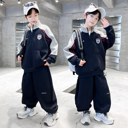Boys 2026 Spring-Autumn Sports Sweater Two-Piece – Spring Autumn Kids Fashion Nepal | Tudoholic