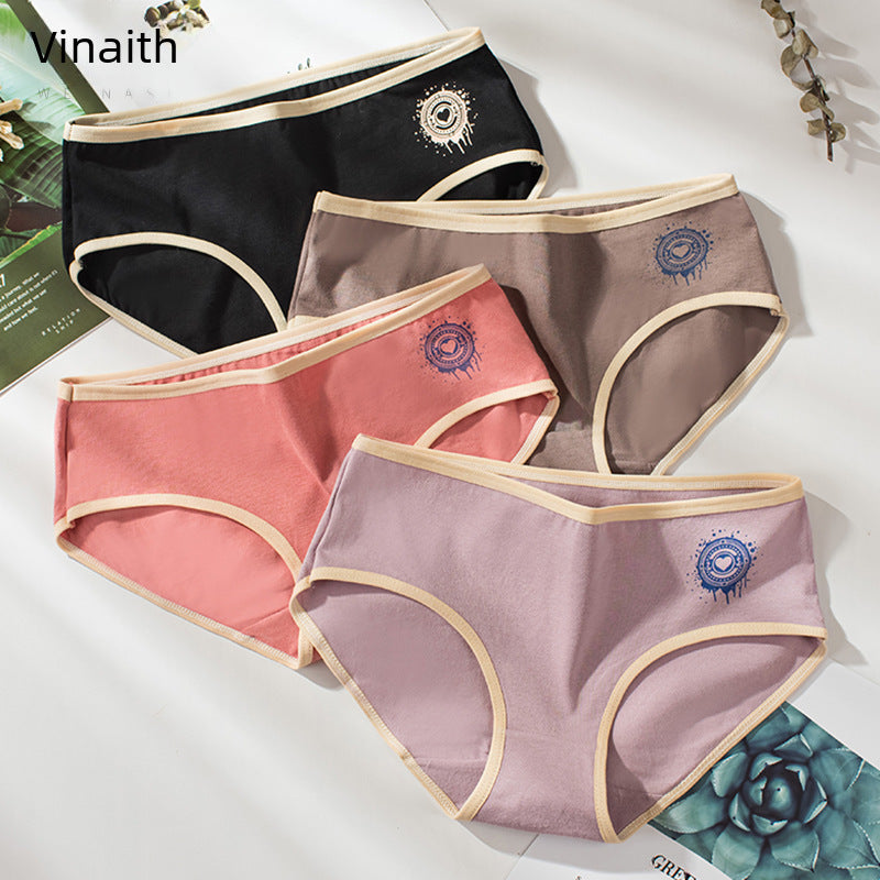 STOCK-PACK OF - 6 Heart Print Cotton Briefs – Cute Plus Size