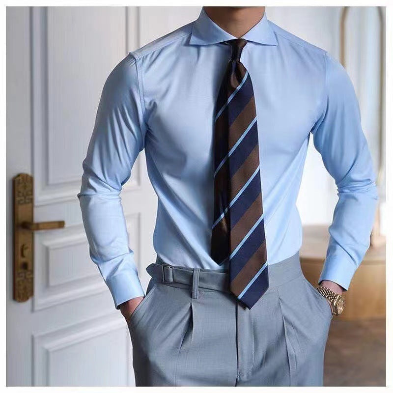 Slim Fit Business Shirt – One-Character Collar, Plus Size