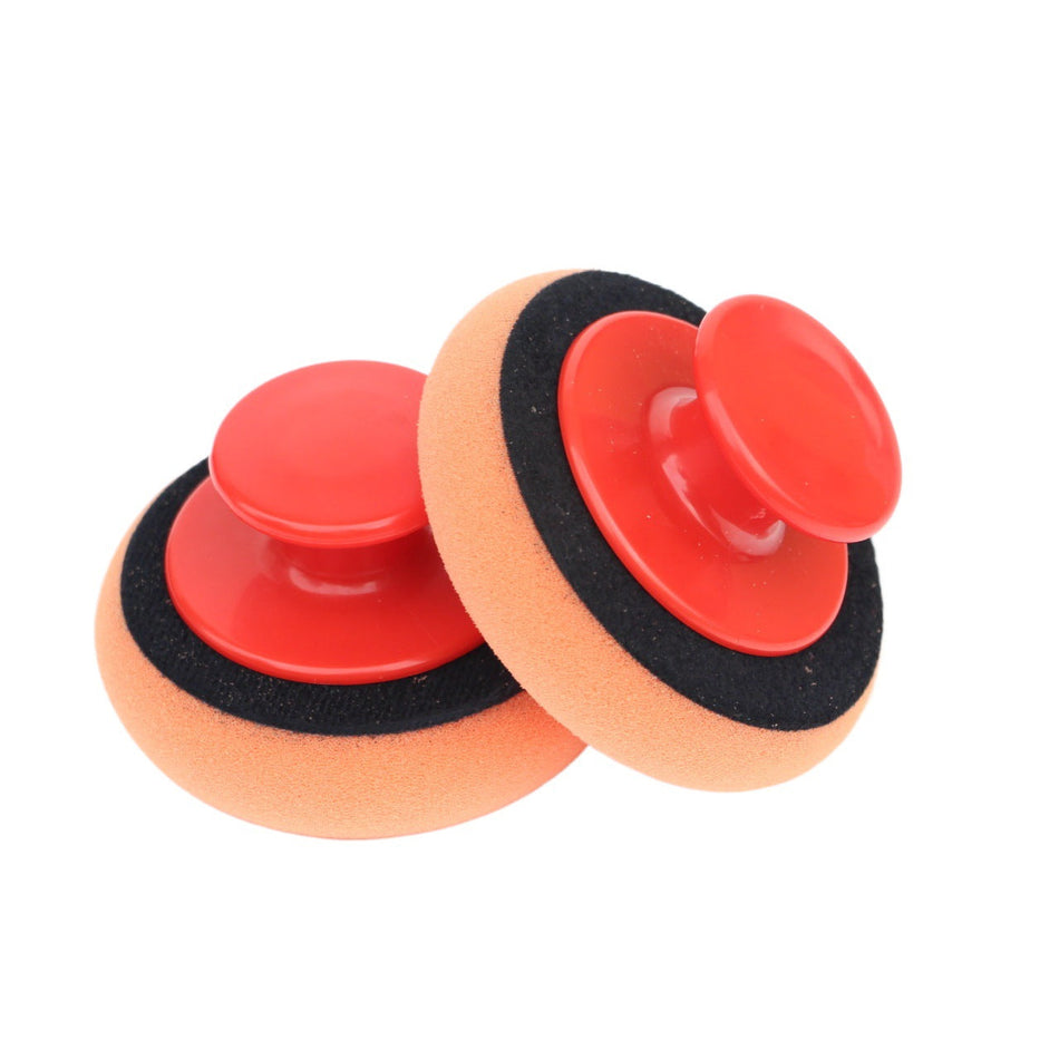 Red Handle Car Waxing Sponge Set – Polishing & Cleaning Tools