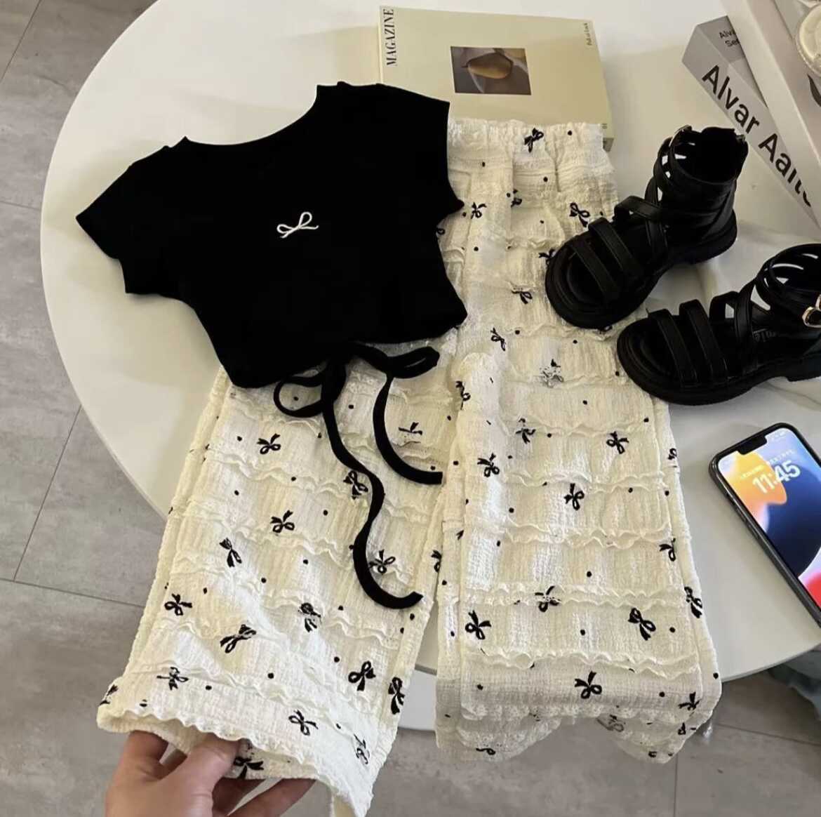Baby Girls Korean Summer Bow Backless Outfit Set 2026 – Baby & Children's Outfits – Image 9