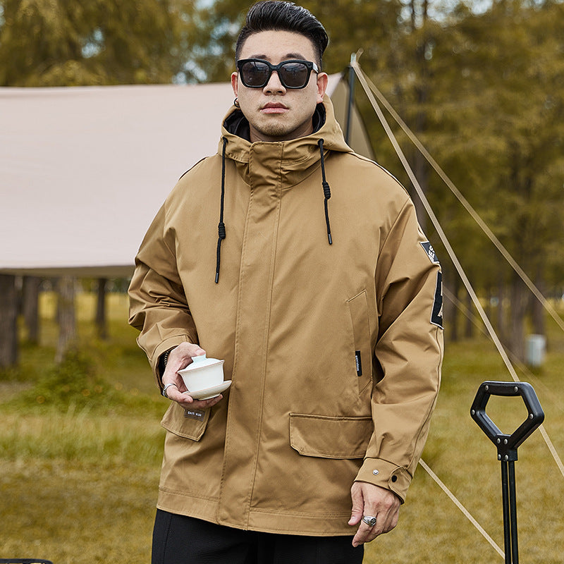 Men’s Plus Size Hooded Casual Jacket for Spring Autumn