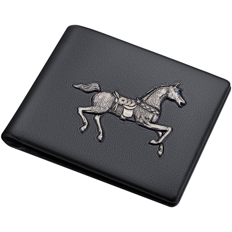 Men’s Genuine Cowhide Leather Wallet Horizontal Style