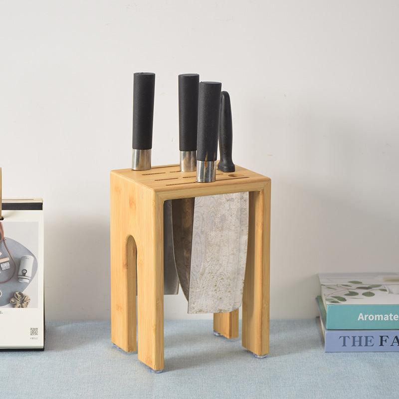 Solid Wood Kitchen Knife Rack for Household Knife Storage