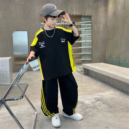 Boys Striped Raglan Pants Summer Set – Baby & Children's Outfits – Image 7