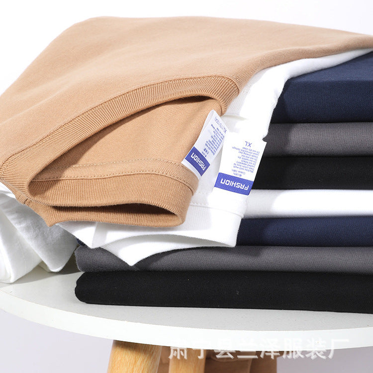 Unisex 260g Heavyweight Cotton Long-Sleeve Crew Neck T-Shirt