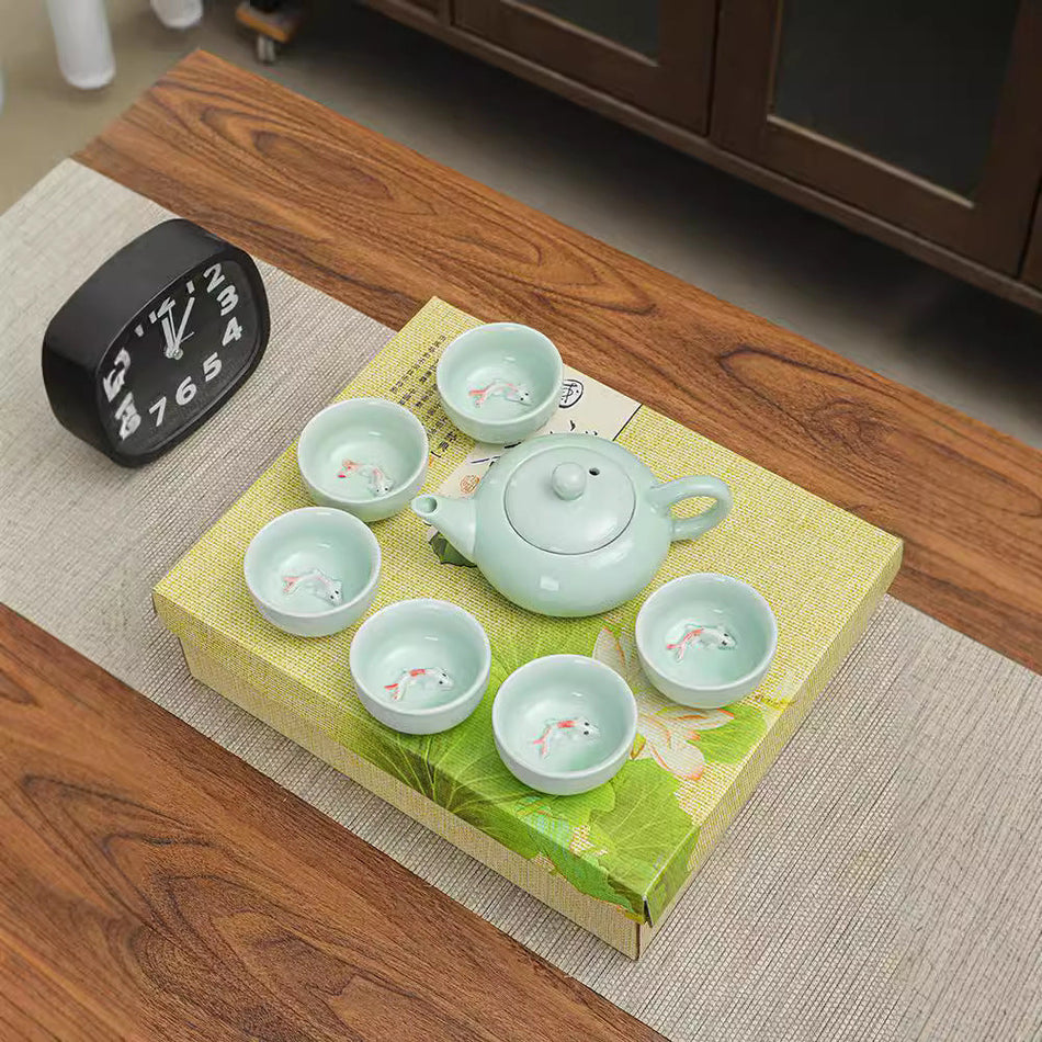 Celadon Kung Fu Tea Set Travel Outdoor Tea Ceremony