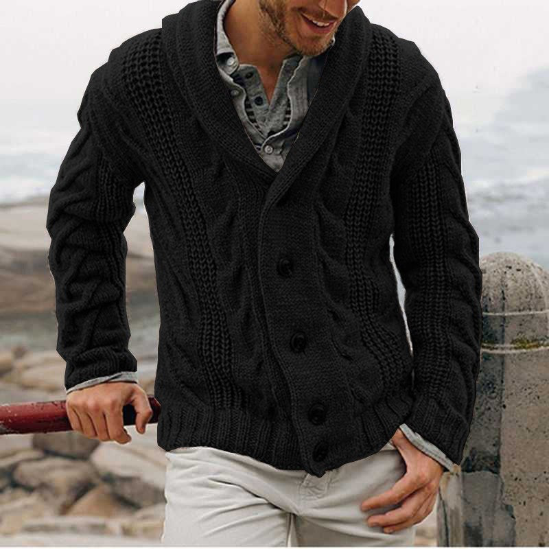 INSTOCK-Men's Single-Breasted Lapel Sweater – Autumn Winter