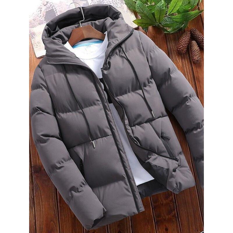 Men’s Hooded Thickened Cotton-Padded Coat Autumn Winter Plus