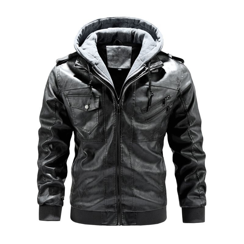 Men’s PU Leather Jacket Two-Piece Set | Autumn Winter 2022 Style