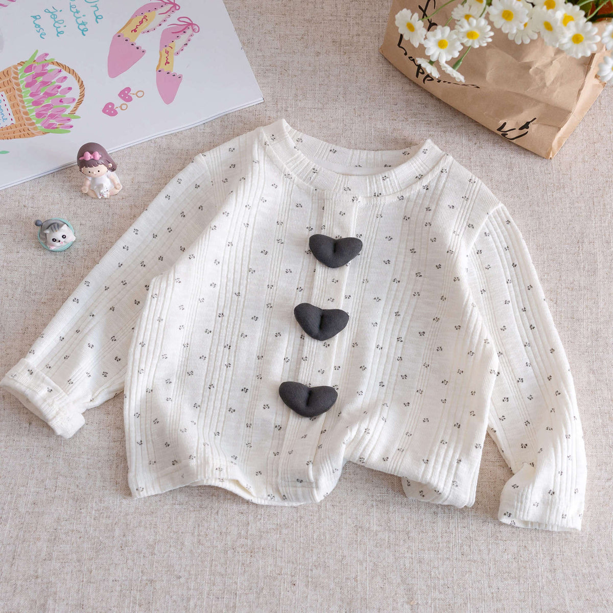 Girls Polka Dot Love Long Sleeve Top – Korean Style – T-Shirts – Image 6