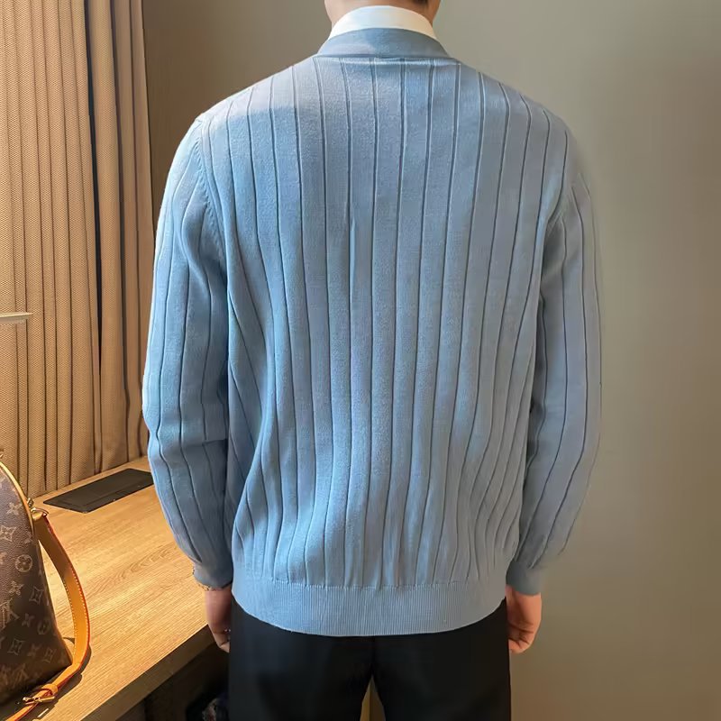Men's Knitwear Youth Solid Color Thin Cardigan Sweater