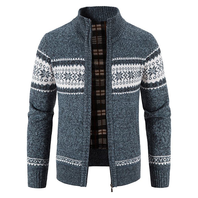 Men’s Velvet Thick Knit Cardigan – Autumn/Winter Sweater