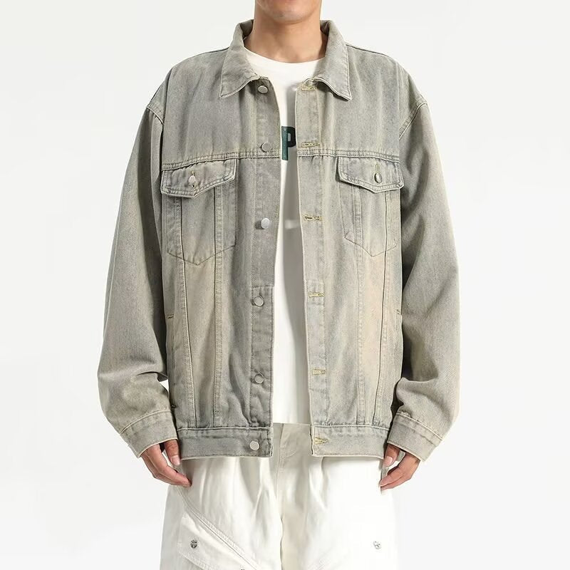 Men's Trendy Retro Denim Jacket Loose Fit
