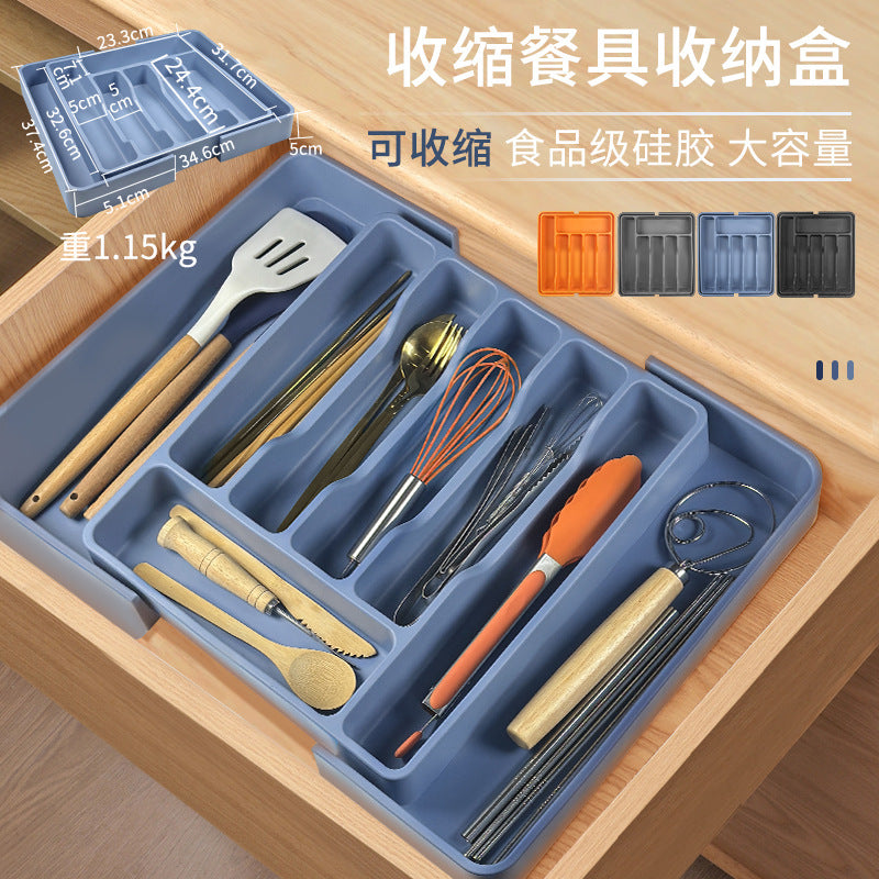 Silicone Tableware Storage Rack for Knives, Forks, and Chopsticks