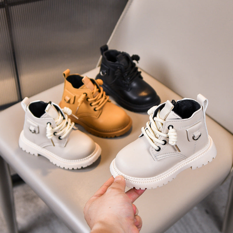 Children’s Soft Sole Martin Boots with Side Zipper