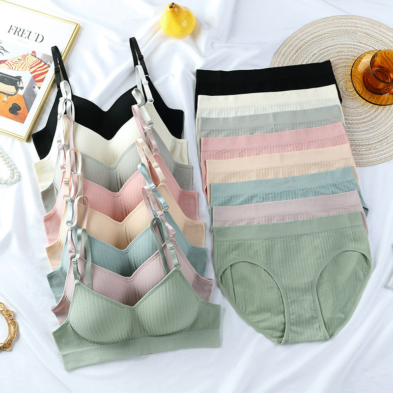 Anti-Bacterial High Elastic Briefs, Non-Rimless Bra Suit"
