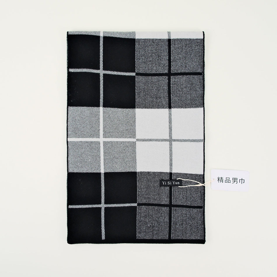 Men’s Cashmere Knit Scarf Winter Business Fashion