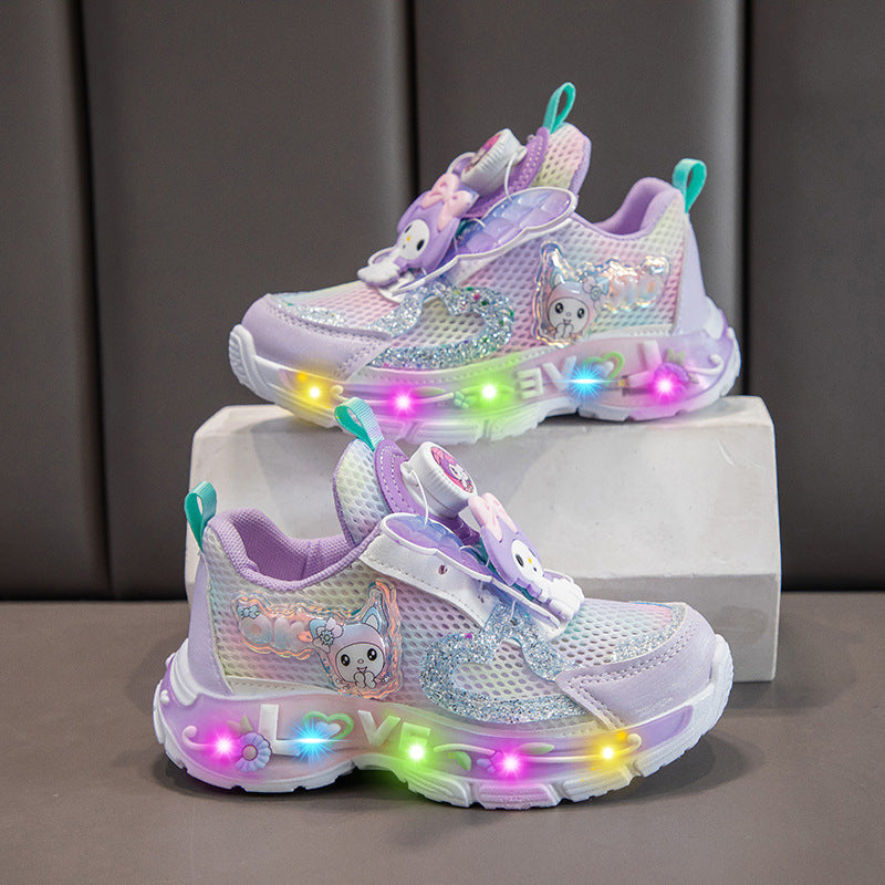 Girls Light-Up Sneakers 2025 Breathable School Shoes