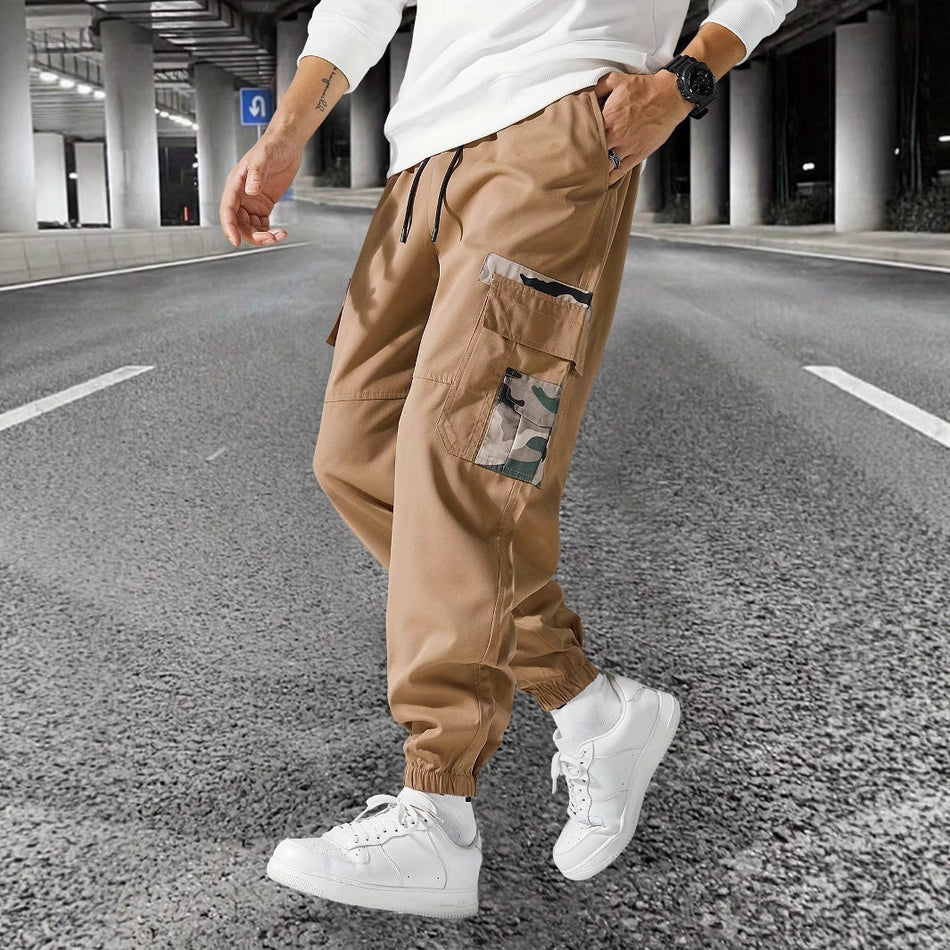 Trendy Multi-Pocket Cargo Joggers – Loose Fit Pants Men