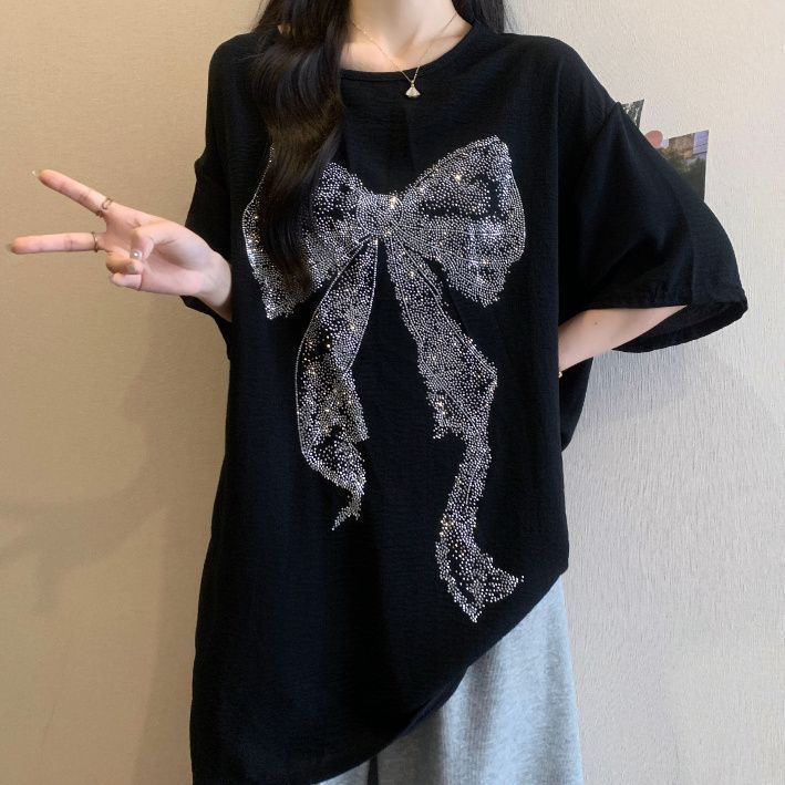 Plus-Size Butterfly Rhinestone T-Shirt