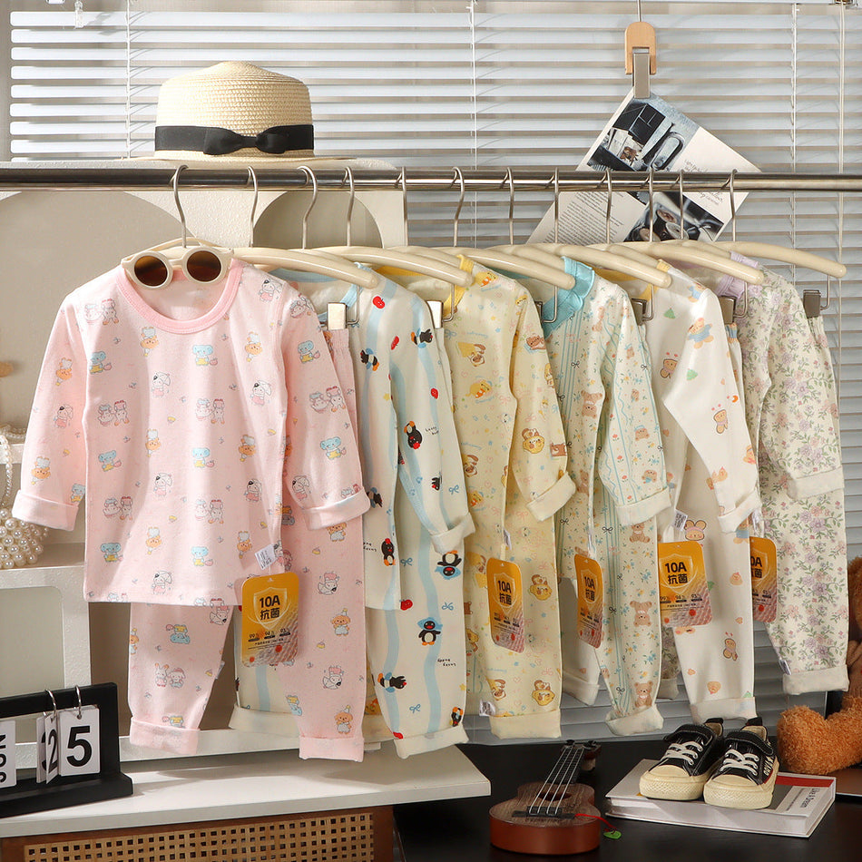 Kids Cartoon Pajama Set – Korean Style Autumn Wear