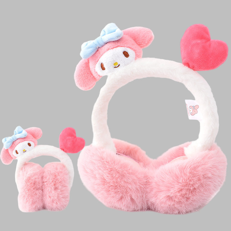 Yugui Dog Kids Foldable Plush Earmuffs Winter Warm