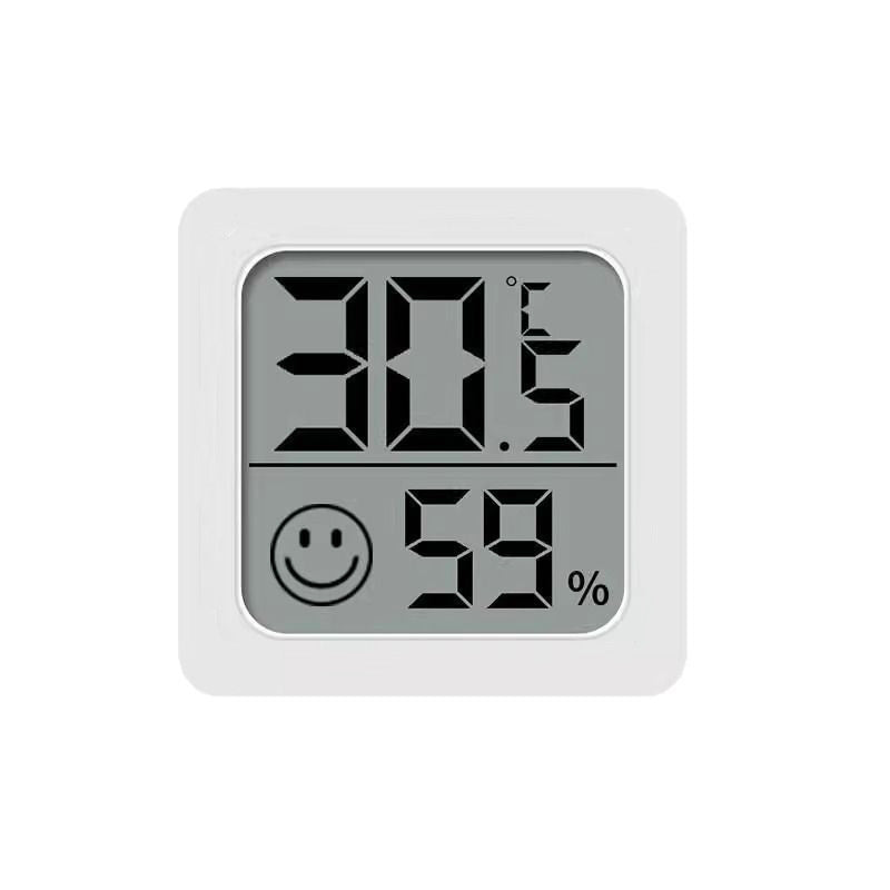 Indoor LCD Thermometer & Hygrometer – Mini Smiley Temperature &