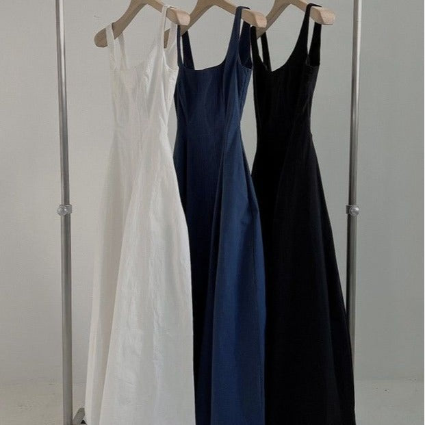 INSTOCK-Slim Strap Mid Dress – Korean-Style Summer Essential