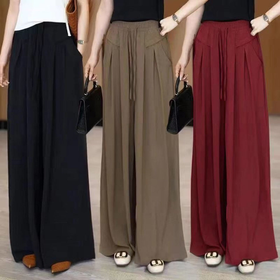 Women's High Waist Pleated Wide-Leg Culottes
