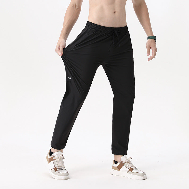 Men's Ice Silk Sports Pants – Summer Running & Fitness Activewear