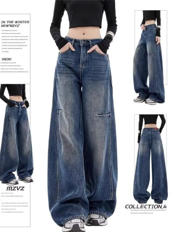 Plus-Size Retro High-Waist Wide-Leg Women’s Jeans