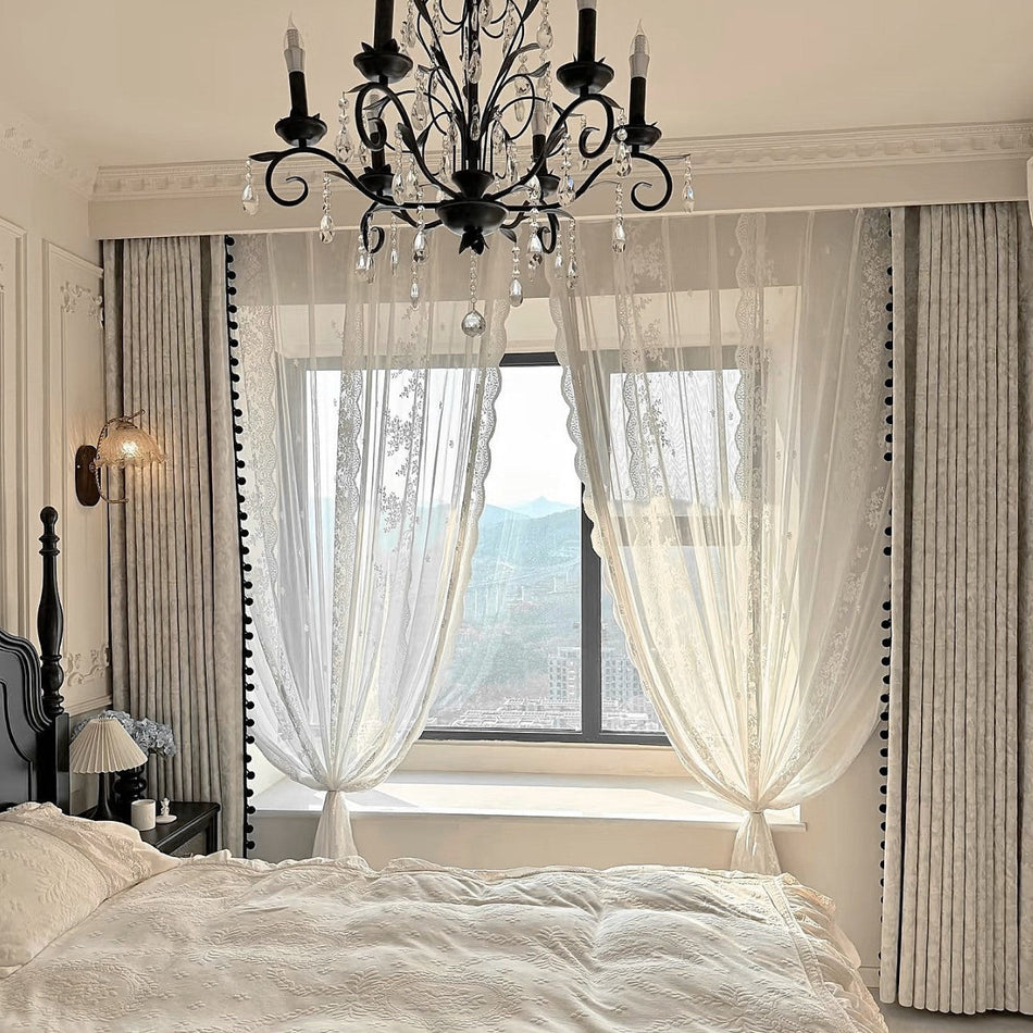 French Retro Blackout Curtains – Downton Abbey Chenille Jacquard