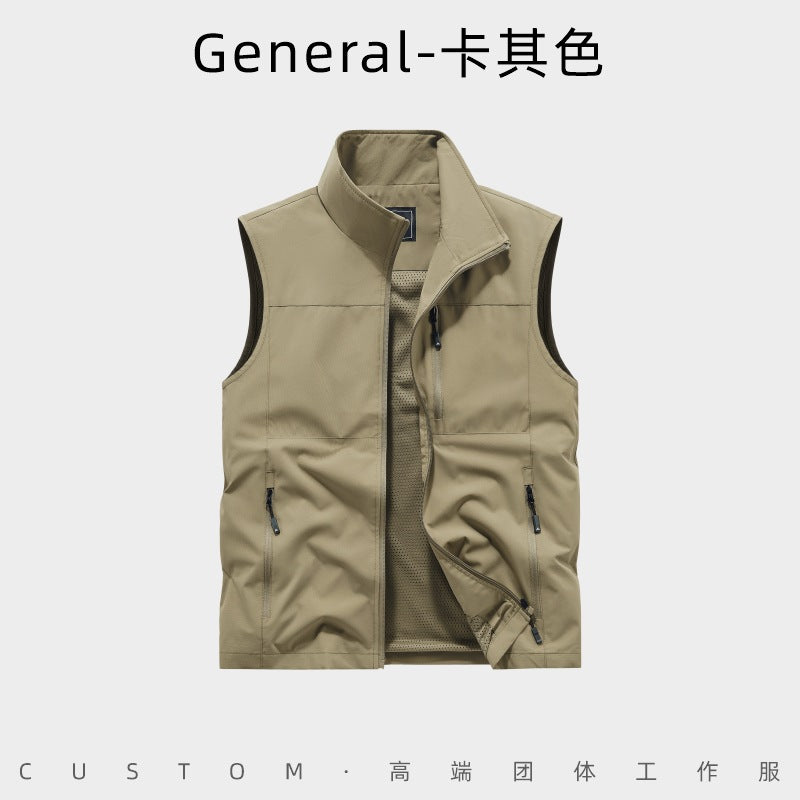 Custom Multi-Pocket Vest – Men’s Workwear & Exhibition Uniform