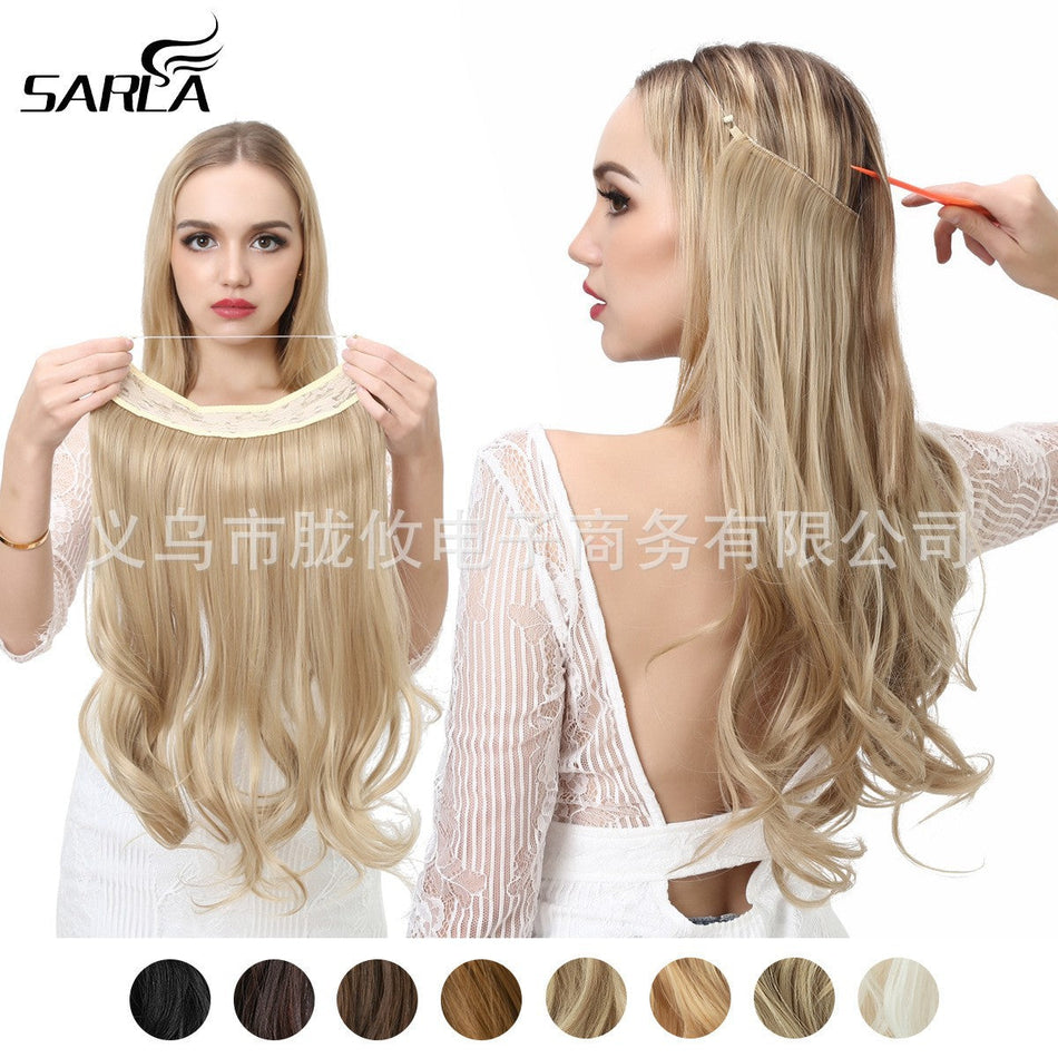 One-Piece Long Curly Hair Extensions – Thick Invisible Fiber Wig