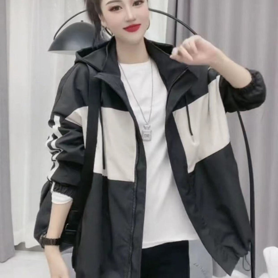 Women’s Hooded Windbreaker – Plus Size Sun Jacket