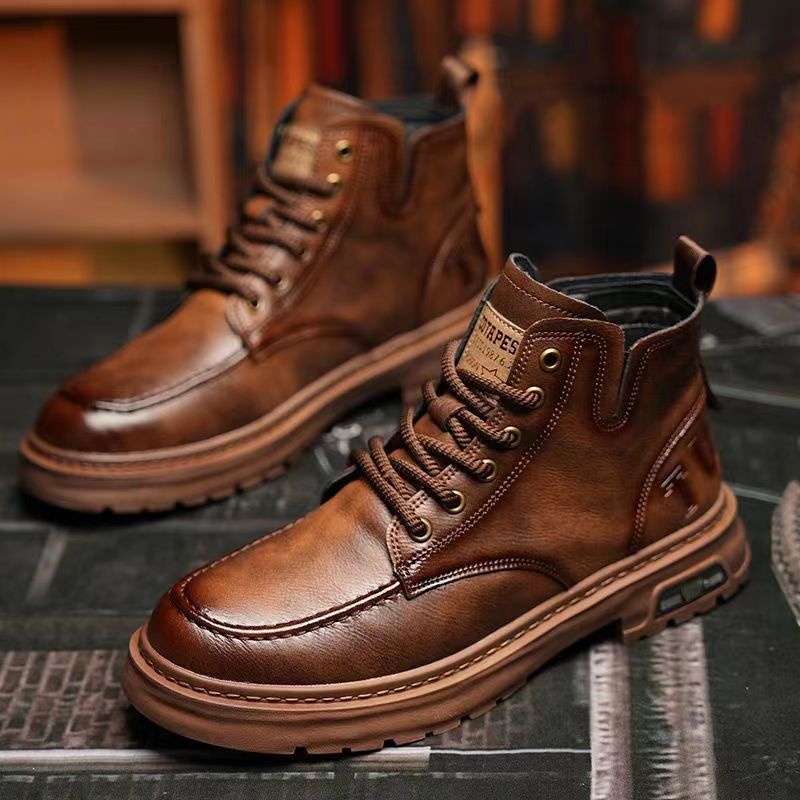Men’s Leather Mid-Top Retro Boots 2024