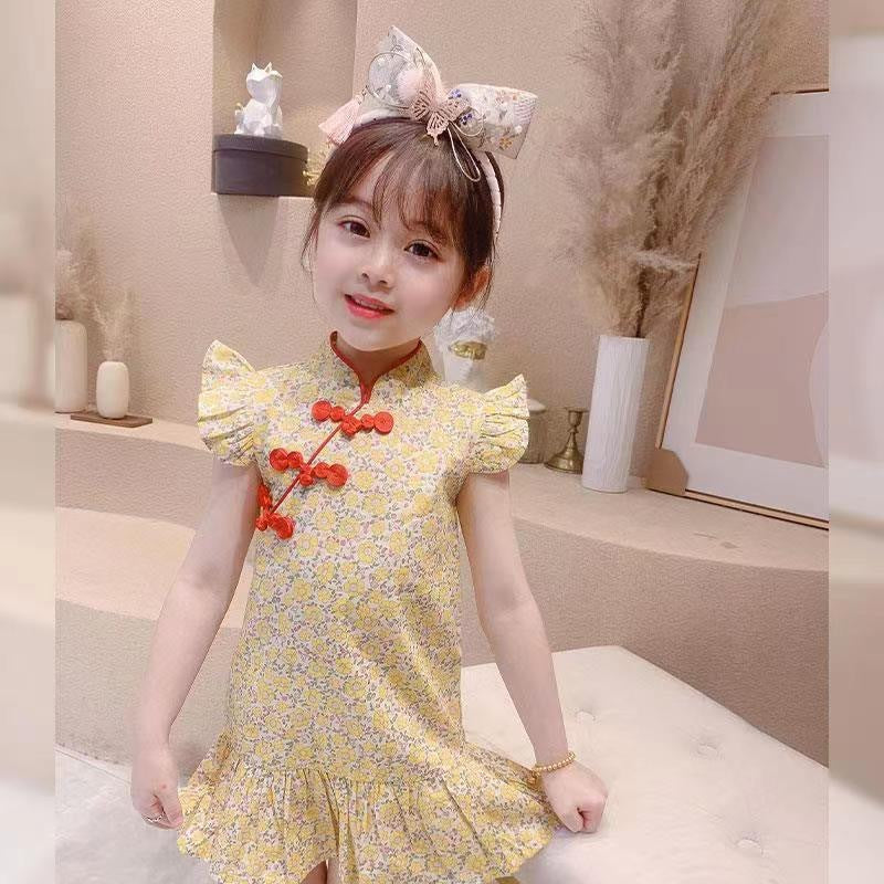 Girls Cheongsam Hanfu Dress Cotton Summer Style – Summer Kids Fashion Nepal | Tudoholic