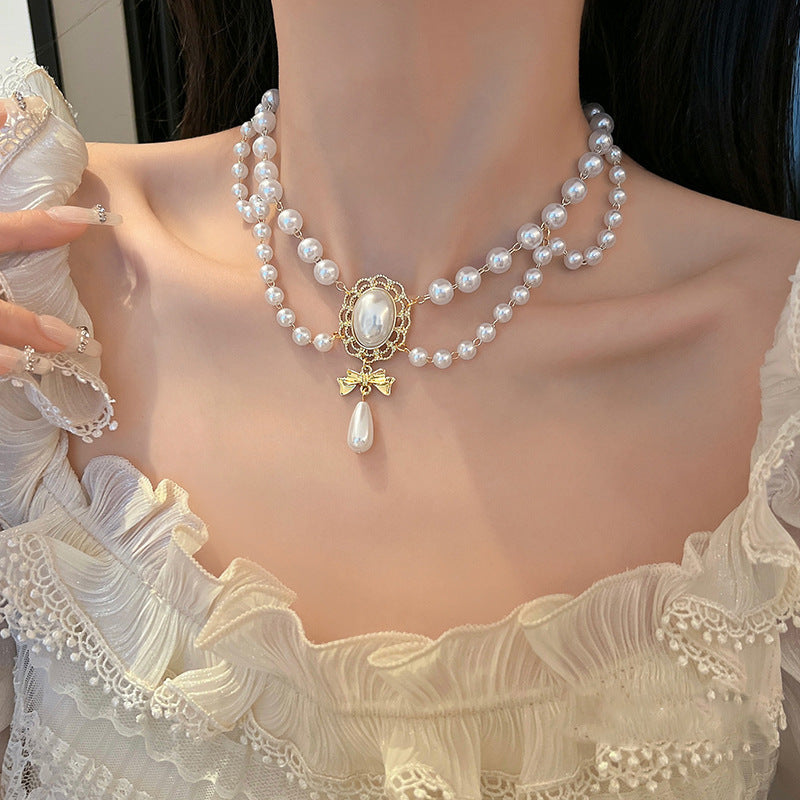 Vintage Baroque Pearl Tassel Necklace – Bridal Choker