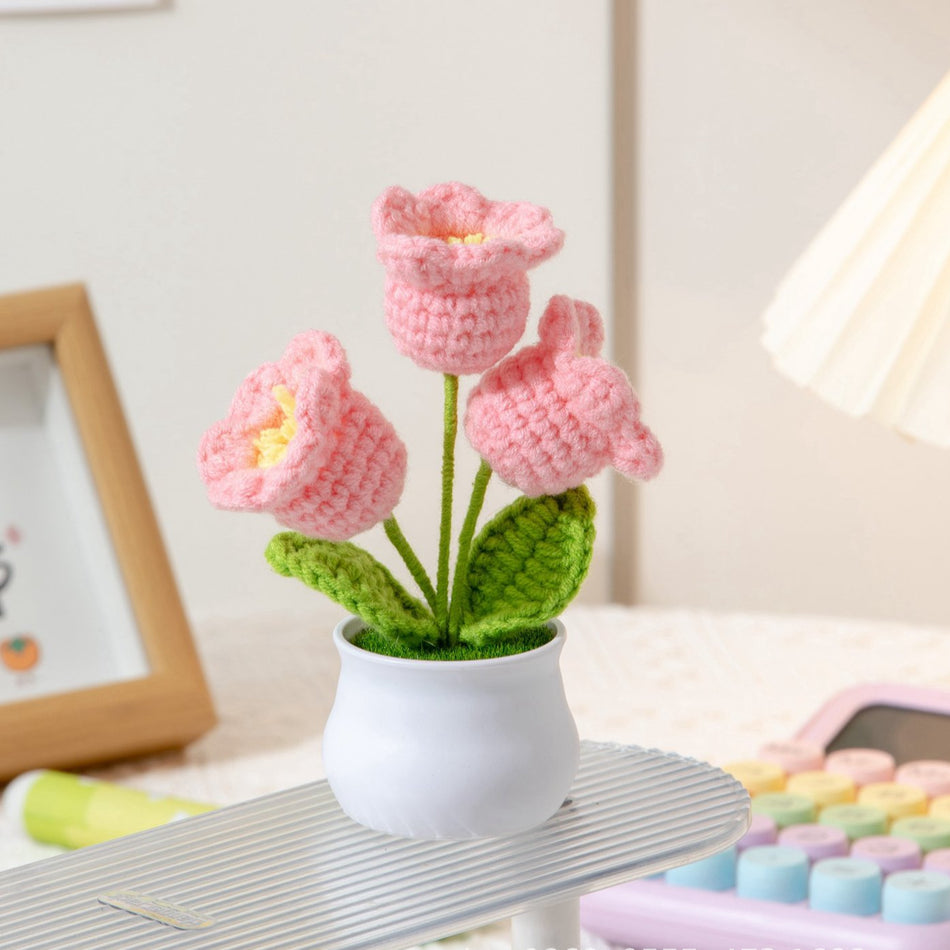 Handmade Crocheted Sunflower – Mini Potted Gift for Mom