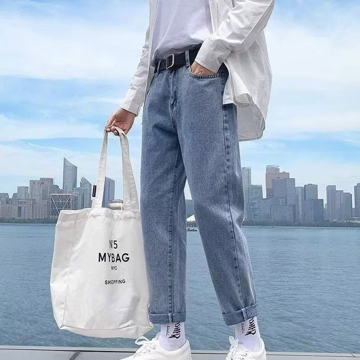 Men’s Plus-Size Loose Straight Wide-Leg Jeans 2023