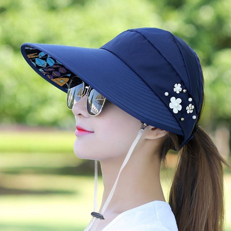 Women’s Foldable Large Brim Sun Hat – UV Protection